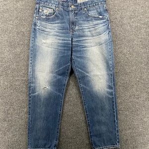 AG Adriano Goldschmied Jeans Size 30 Blue Ex Boyfriend Slouchy Slim Distressed